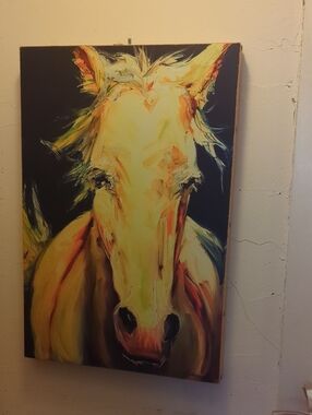 Diane Whitehead Yellow Horse Canvas Wall Art